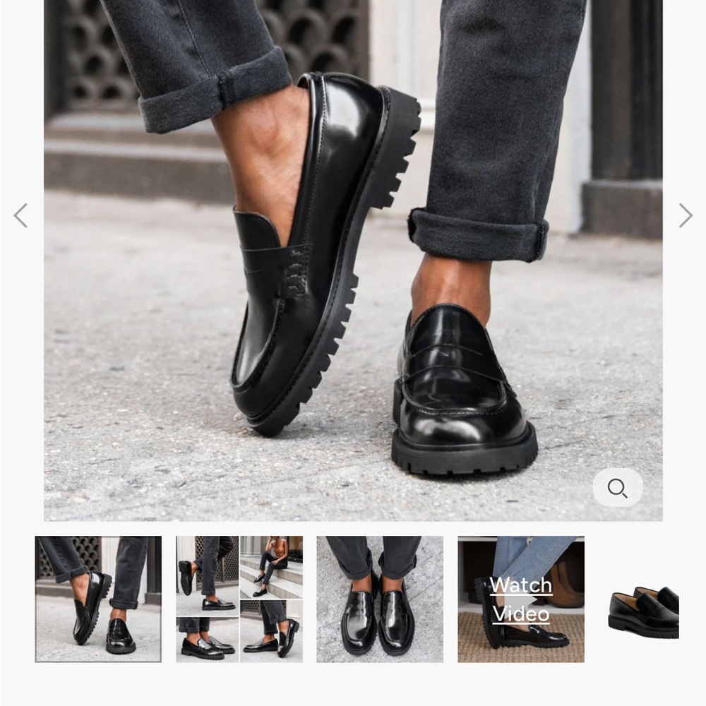Thursday Boot Company Black Leather Penny Loafers